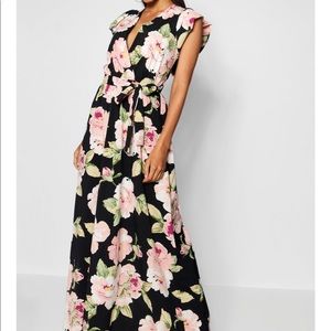 NWT Black floral maxi dress
